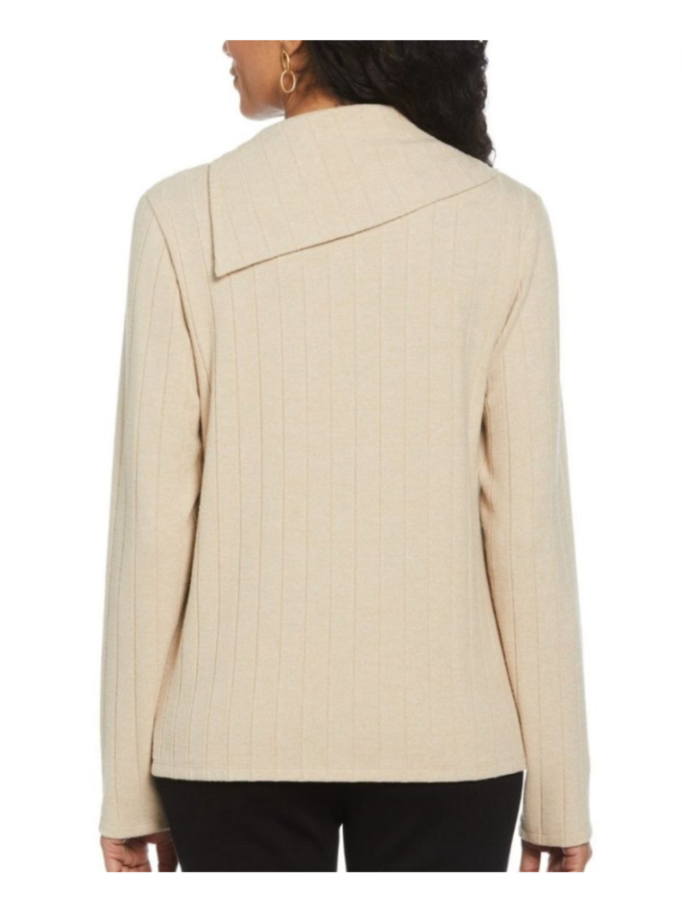 Rafella Beige Ribbed Cowl Neck Top - Picture 3 of 8